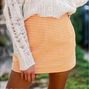URBAN OUTFITTERS ORANGE GINGHAM SKIRT